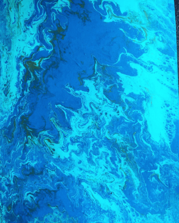 j.rae.d - Acrylic Pouring on Wood (Blue)