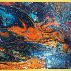 j.rae.d - Acrylic Pouring on Wood (Orange)